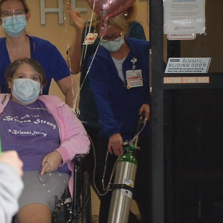 Brianna Heitzman, COVID-19 survivor, leaving Baptist Health Louisville on March 26